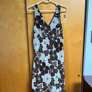 La Redoute Women's Dress ~ Floral Brown and Green Size 12
